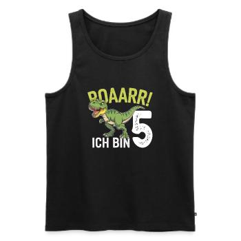 5. Geburtstag 5 Jahre Dino Dinosaurier Fan - Männer Premium Bio Tank Top - Schwarz - Vorne - AI Model Male 178 light (178cm)