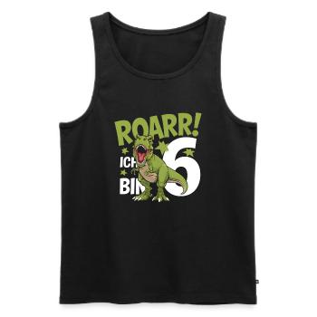 6ème anniversaire 6 ans Dino Dinosaur Fan - Débardeur bio Premium Homme - noir - Devant - Michal (187cm)