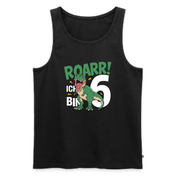 6ème anniversaire 6 ans Dino Dinosaur Fan - Débardeur bio Premium Homme - noir - Devant - Michal (187cm)