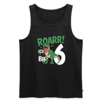 6ème anniversaire 6 ans Dino Dinosaur Fan - Débardeur bio Premium Homme - noir - Devant - Michal (187cm)