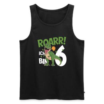 6ème anniversaire 6 ans Dino Dinosaur Fan - Débardeur bio Premium Homme - noir - Devant - Michal (187cm)