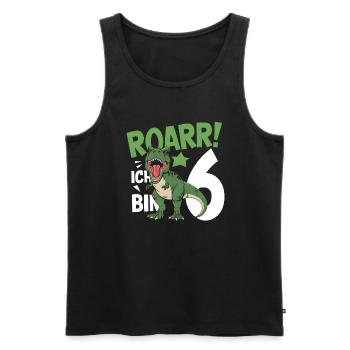6ème anniversaire 6 ans Dino Dinosaur Fan - Débardeur bio Premium Homme - noir - Devant - Michal (187cm)