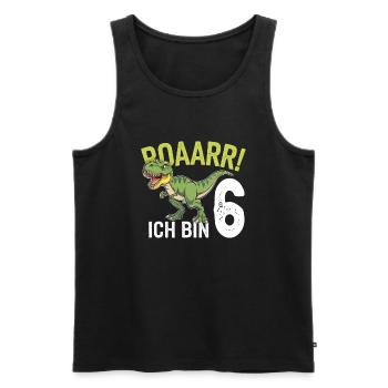 6ème anniversaire 6 ans Dino Dinosaur Fan - Débardeur bio Premium Homme - noir - Devant - Michal (187cm)