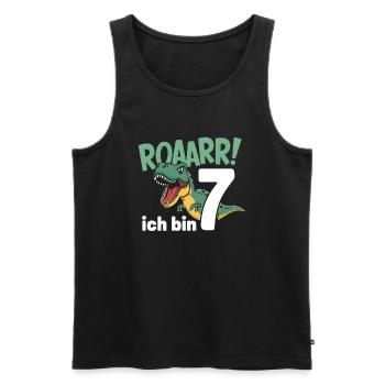 7ème anniversaire 7 ans Dino Dinosaur Fan - Débardeur bio Premium Homme - noir - Devant - Michal (187cm)