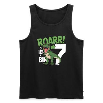 7ème anniversaire 7 ans Dino Dinosaur Fan - Débardeur bio Premium Homme - noir - Devant - Michal (187cm)