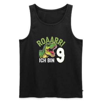 9e anniversaire 9 ans Dino Dinosaur Fan - Débardeur bio Premium Homme - noir - Devant - Michal (187cm)
