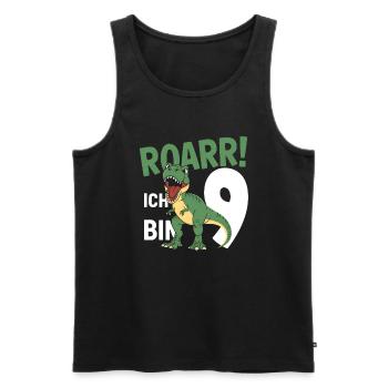 9e anniversaire 9 ans Dino Dinosaur Fan - Débardeur bio Premium Homme - noir - Devant - Michal (187cm)
