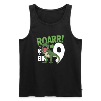9. Geburtstag 9 Jahre Dino Dinosaurier Fan - Männer Premium Bio Tank Top - Schwarz - Vorne - Michal (187cm)