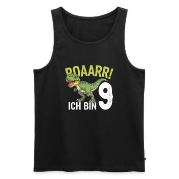 9e anniversaire 9 ans Dino Dinosaur Fan - Débardeur bio Premium Homme - noir - Devant - Michal (187cm)