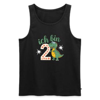 2. Geburtstag 2 Jahre Dino Dinosaurier Fan - Männer Premium Bio Tank Top - Schwarz - Vorne - Michal (187cm)