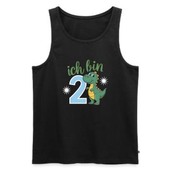 2. Geburtstag 2 Jahre Dino Dinosaurier Fan - Männer Premium Bio Tank Top - Schwarz - Vorne - Michal (187cm)