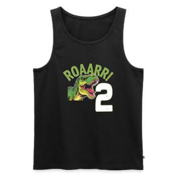 2. Geburtstag 2 Jahre Dino Dinosaurier Fan - Männer Premium Bio Tank Top - Schwarz - Vorne - Michal (187cm)