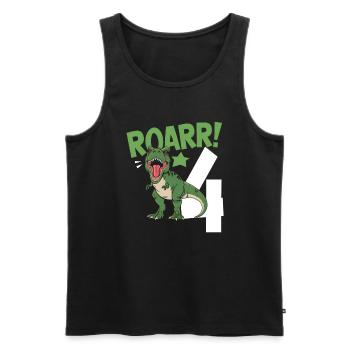 4ème anniversaire 4 ans Dino Dinosaur Fan - Débardeur bio Premium Homme - noir - Devant - Michal (187cm)