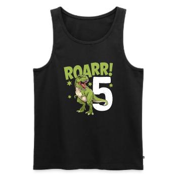 5. Geburtstag 5 Jahre Dino Dinosaurier Fan - Männer Premium Bio Tank Top - Schwarz - Vorne - AI Model Male 178 light (178cm)