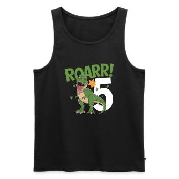 5. Geburtstag 5 Jahre Dino Dinosaurier Fan - Männer Premium Bio Tank Top - Schwarz - Vorne - AI Model Male 178 light (178cm)