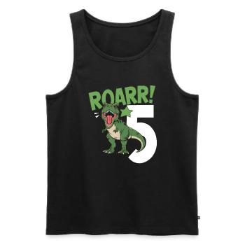 5. Geburtstag 5 Jahre Dino Dinosaurier Fan - Männer Premium Bio Tank Top - Schwarz - Vorne - AI Model Male 178 light (178cm)
