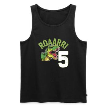 5. Geburtstag 5 Jahre Dino Dinosaurier Fan - Männer Premium Bio Tank Top - Schwarz - Vorne - AI Model Male 178 light (178cm)