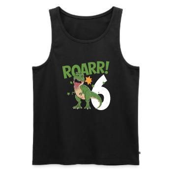 6ème anniversaire 6 ans Dino Dinosaur Fan - Débardeur bio Premium Homme - noir - Devant - Michal (187cm)