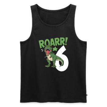 6ème anniversaire 6 ans Dino Dinosaur Fan - Débardeur bio Premium Homme - noir - Devant - Michal (187cm)