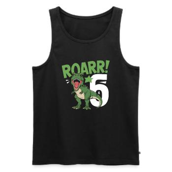 6ème anniversaire 6 ans Dino Dinosaur Fan - Débardeur bio Premium Homme - noir - Devant - Michal (187cm)