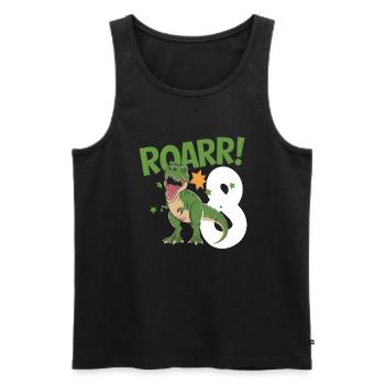 8e anniversaire 8 ans Dino Dinosaur Fan - Débardeur bio Premium Homme - noir - Devant - Michal (187cm)