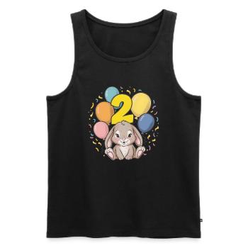2. Geburtstag Hase Kaninchen Kindergeburtstag - Männer Premium Bio Tank Top - Schwarz - Vorne - Michal (187cm)