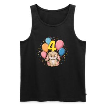 4th Birthday Bunny Rabbit Children's Birthday Party - Men's Premium Organic Tank Top - black - Front - Michal (187cm)