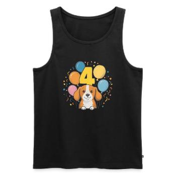 4th Birthday Dog Doggy Children's Birthday Party - Men's Premium Organic Tank Top - black - Front - Michal (187cm)
