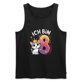 8. Geburtstag Katze Kätzchen Kindergeburtstag - Männer Premium Bio Tank Top - Schwarz - Vorne - AI Model Male 178 light (178cm)