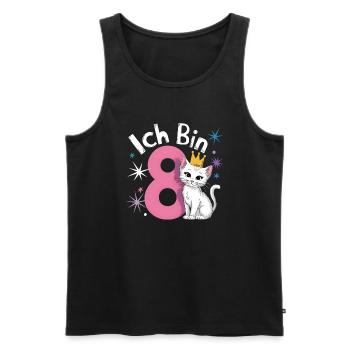 8. Geburtstag Katze Kätzchen Kindergeburtstag - Männer Premium Bio Tank Top - Schwarz - Vorne - AI Model Male 178 light (178cm)