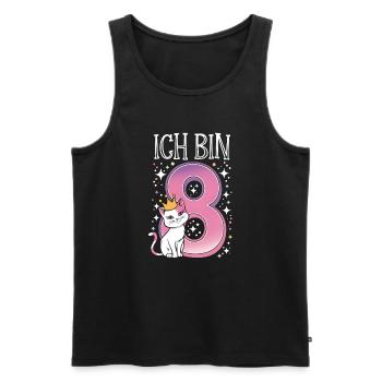 8. Geburtstag Katze Kätzchen Kindergeburtstag - Männer Premium Bio Tank Top - Schwarz - Vorne - AI Model Male 178 light (178cm)