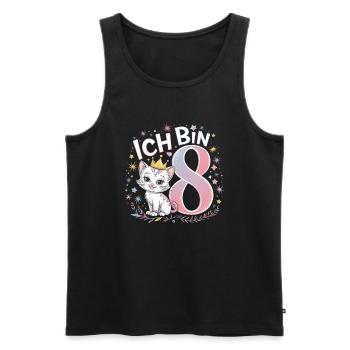 8. Geburtstag Katze Kätzchen Kindergeburtstag - Männer Premium Bio Tank Top - Schwarz - Vorne - AI Model Male 178 light (178cm)