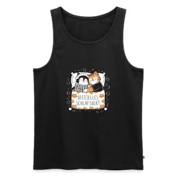 Chemise de nuit officielle Chat mignon chat chats couple - Débardeur bio Premium Homme - noir - Devant - AI Model Male 178 light (178cm)