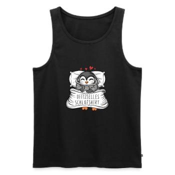 Official Sweet Penguin Sleep Shirt - Men's Premium Organic Tank Top - black - Front - Michal (187cm)