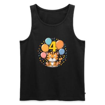 4th Birthday Tiger Children's Birthday Party - Men's Premium Organic Tank Top - black - Front - Michal (187cm)