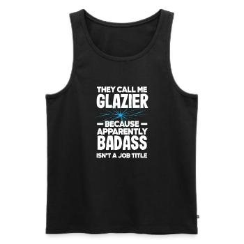 Glaser Geschenk - Männer Premium Bio Tank Top - Schwarz - Vorne - Michal (187cm)