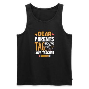 Funny Teacher Teacher Gift - Men's Premium Organic Tank Top - black - Front - Michal (187cm)