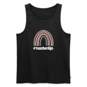 Funny Teacher Teacher Gift - Men's Premium Organic Tank Top - black - Front - Michal (187cm)