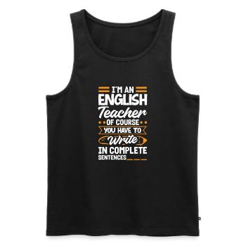 Funny Teacher Teacher Gift - Men's Premium Organic Tank Top - black - Front - Michal (187cm)