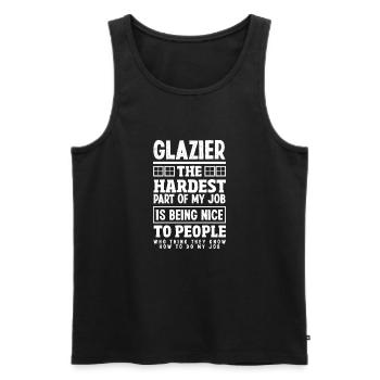 Glaser Geschenk - Männer Premium Bio Tank Top - Schwarz - Vorne - Michal (187cm)