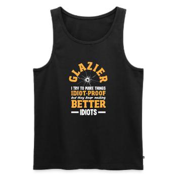 Glaser Geschenk - Männer Premium Bio Tank Top - Schwarz - Vorne - Michal (187cm)