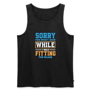Glaser Geschenk - Männer Premium Bio Tank Top - Schwarz - Vorne - Michal (187cm)