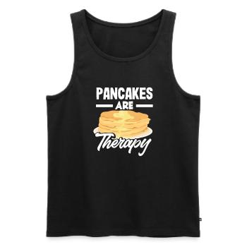Funny Pancake Lover Gift - Men's Premium Organic Tank Top - black - Front - Michal (187cm)