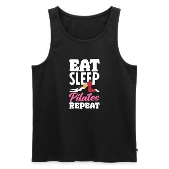 Eat Sleep Pilates Repeat Passion - Men's Premium Organic Tank Top - black - Front - Michal (187cm)