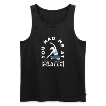 Vous m’avez déjà eu en Pilates - Débardeur bio Premium Homme - noir - Devant - AI Model Male 178 light (178cm)