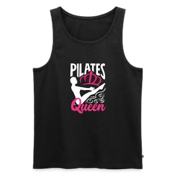 Pilates Queen Crown Fitness Silhouette - Men's Premium Organic Tank Top - black - Front - Michal (187cm)