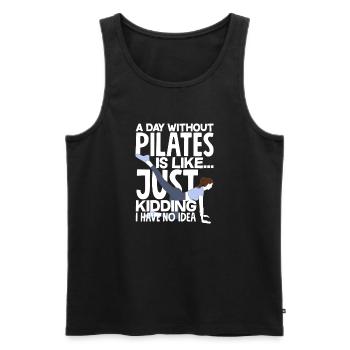 A day without Pilates is like no plan - Men's Premium Organic Tank Top - black - Front - Michal (187cm)