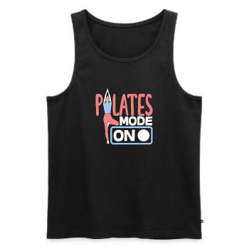 Pilates Mode On For Fitness Lovers - Men's Premium Organic Tank Top - black - Front - Michal (187cm)