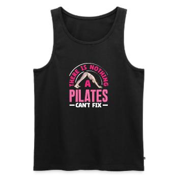 There's nothing Pilates can't fix - Men's Premium Organic Tank Top - black - Front - Michal (187cm)