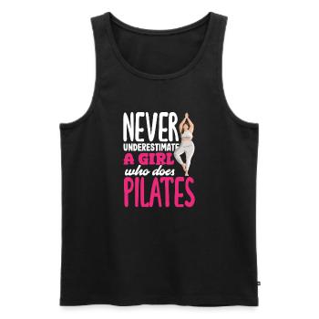 Never Underestimate a Girl Pilates - Men's Premium Organic Tank Top - black - Front - Michal (187cm)